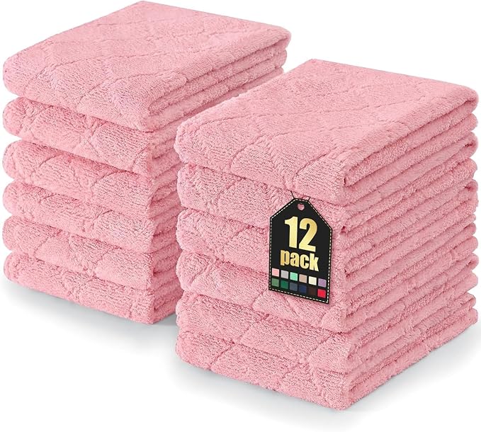 Homaxy 12 Pack Dish Towels for Kitchen, Super Soft and Absorbent Coral Velvet by Homaxy