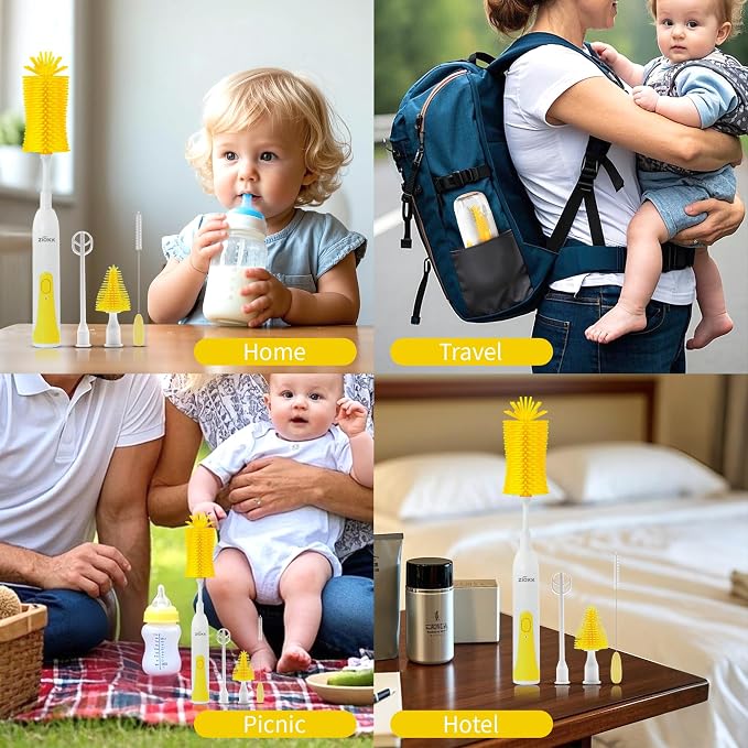 Electric Bottle Brush Cleaner, Portable Electric Baby Bottle Brush Cleaner - Image 7