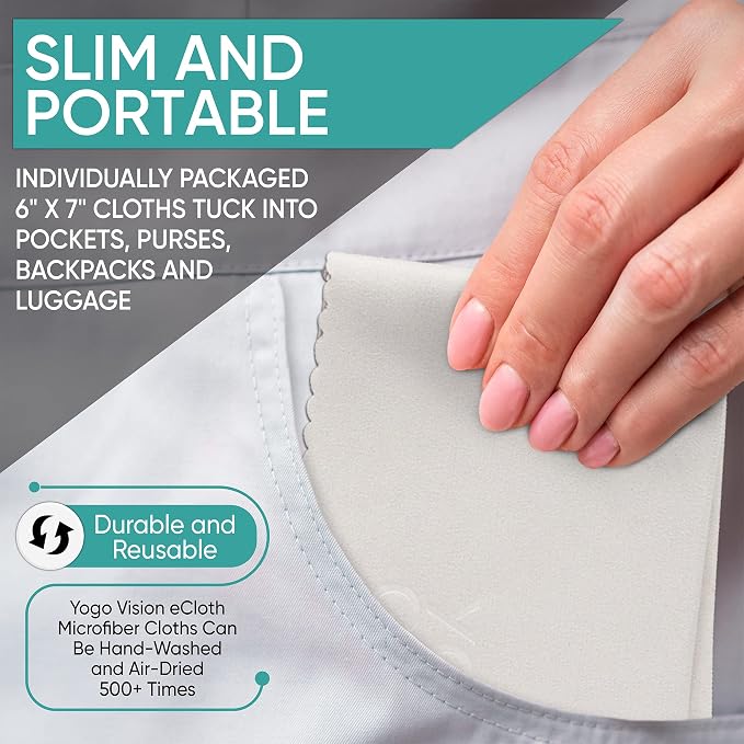 Microfiber Cleaning Cloth 12-Pack Individualy Packed Glasses Cleaning Cloths - Image 5