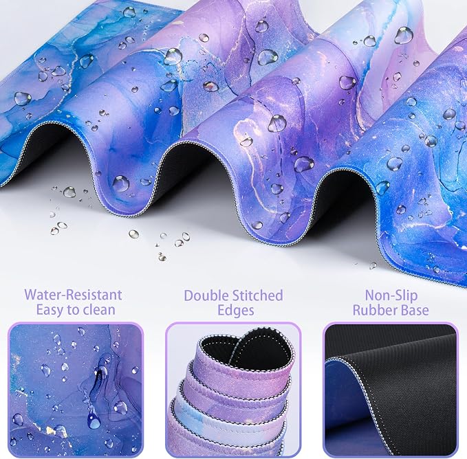 4-in-1 Mouse Pad with Wrist Rest Set Purple, 35.4×15.7in Large Gaming Mouse - Image 5