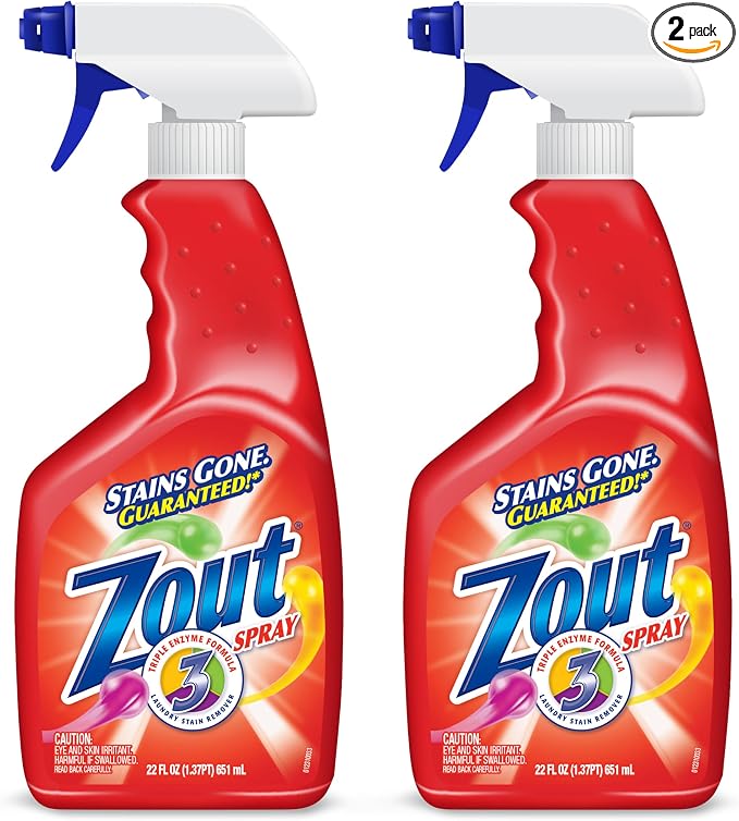 Zout Laundry Stain Remover Spray, Triple Enzyme Formula Removes the Toughest by ZOUT