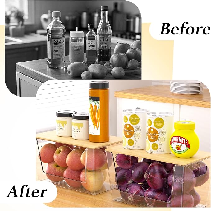 6 Pack Clear Stackable Storage Bins - Image 8