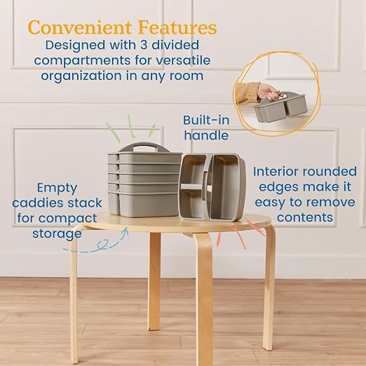 ECR4Kids 3-Compartment Small Plastic Caddy - Image 5