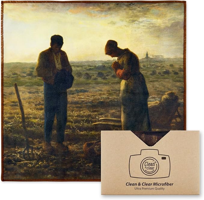 Large Microfiber Cleaning Cloths – Classic Art “The Angelus” Design, Premium by CleanClearMicrofiber