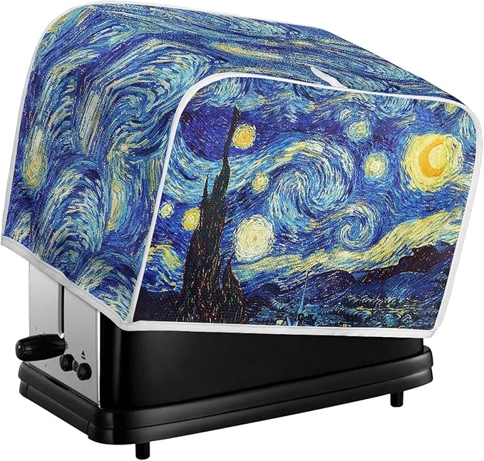 ZFRXIGN Starry Night Toaster Cover 4 Slice Small Appliance Covers Toaster Bag Dust Cover with Top Handle Cute Toaster Oven Cover Washable Blue