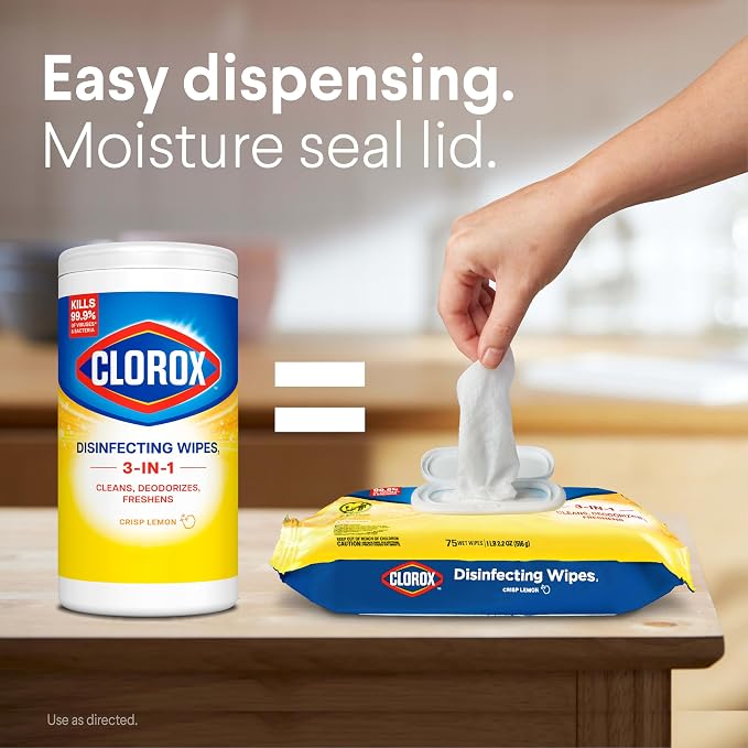 Clorox Disinfecting Cleaning Wipes Flex Pack, Bleach Free, Crisp Lemon - Image 4