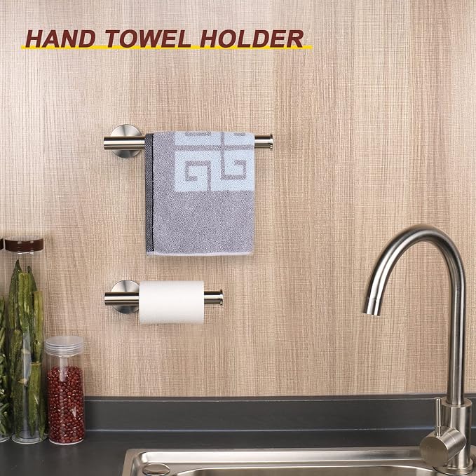 NearMoon Bath Toilet Paper Holder+ Hand Towel Holder, 2 Pieces Bathroom - Image 6