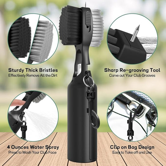 THIODOON 2 Pack Golf Club Brushes and Groove Cleaner 2 ft Retractable Zipline - Image 2