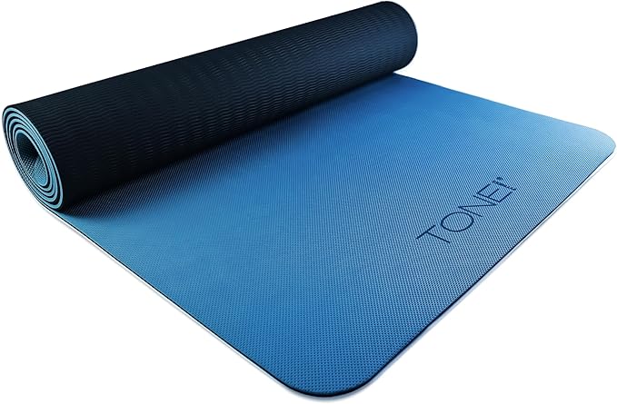 TONE Fitness Yoga Mat 1/4" Thick Non Slip Exercise & Pilates Mat for Home Workouts with Carrying Strap | Multiple Options