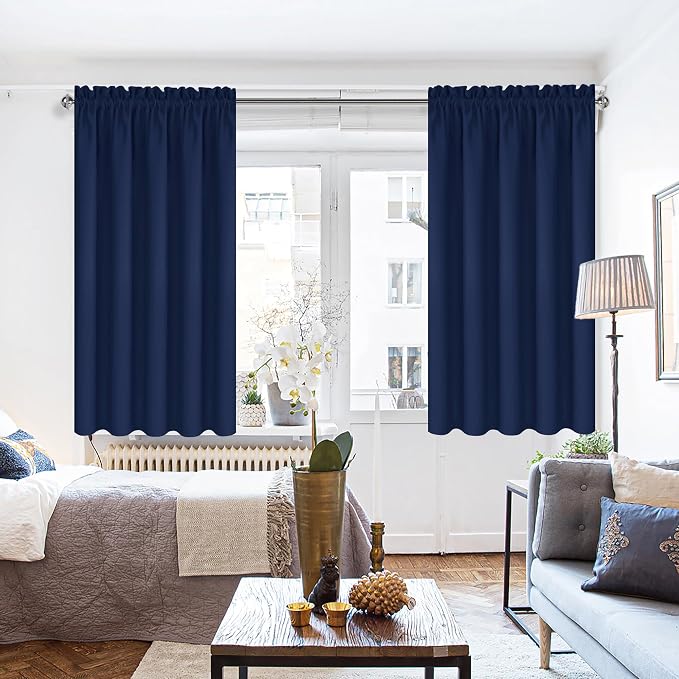 DWCN Short Blackout Curtains for Bedroom 54 Inches Long 2 Panels Set, Solid - Image 6