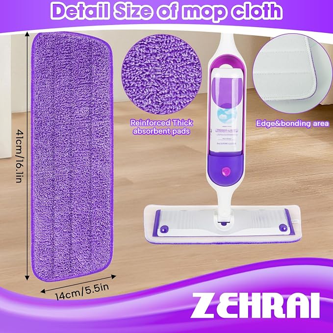 6 Pack Reusable Microfiber Mop Pads - Image 4