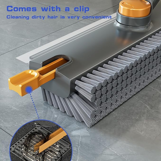 Floor Scrubbing Brush with Squeegee, 2 in 1 Grout Brush with 54" Adjustable - Image 8