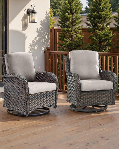 Pop 22x25/22x24 Outdoor Furniture Cushions Set of 6 - Comfortable Patio Chair Cushion for Rattan Wicker Dining Rocking Swivel Chairs Loveseat Couch L-Shape Sectional Sofa - Beige/Classic