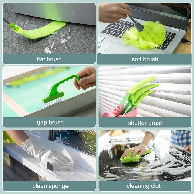 Microfiber Duster with Extension Pole 30 to 100'', Bendable Reusable Washable - Image 3