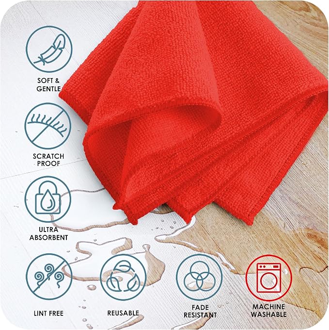 Hearth & Harbor Microfiber Cleaning Cloth, Reusable Microfiber Towels - Image 9