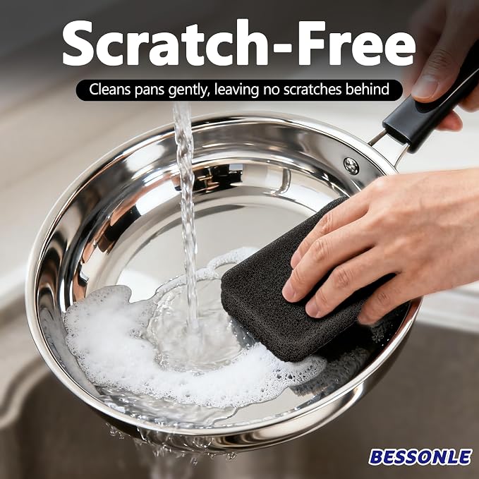 8 Pack Silicone Scrubbing Sponges, Heavy-Duty, Non-Scratch Kitchen Sponges - Image 3