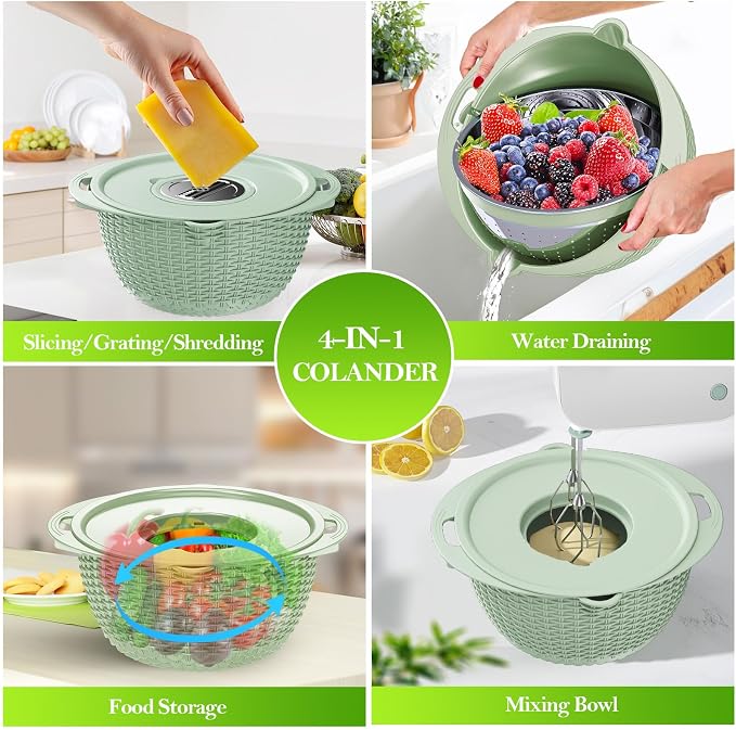 4 in 1 Colander with Bowl Set, Food Strainers and Colanders, Colander - Image 6