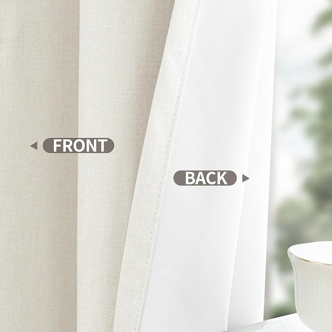 YoungsTex Linen Short Blackout Curtains 40 Inch Length - Image 6