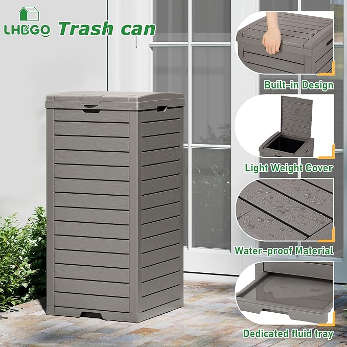 Outdoor Trash Can, 31 Gallon Garbage Can - Image 4