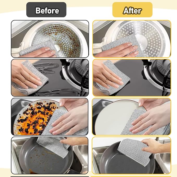 XANGNIER 9 Pcs Non Scratch Wire Dishcloth, 2025 New Upgrade Steel Wool Cleaning - Image 3