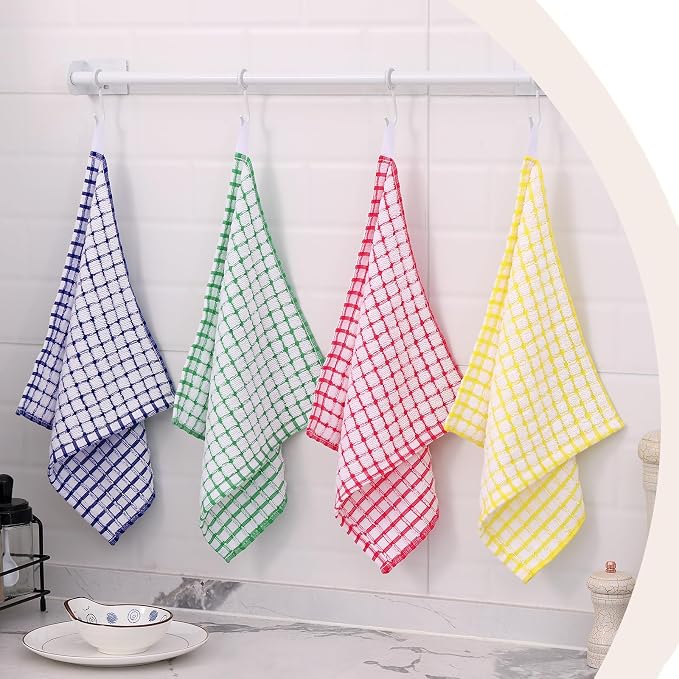 Kitinjoy Cotton 12 Pack Terry Kitchen Dish Cloths, 12 x 12 Inches Super Soft - Image 9