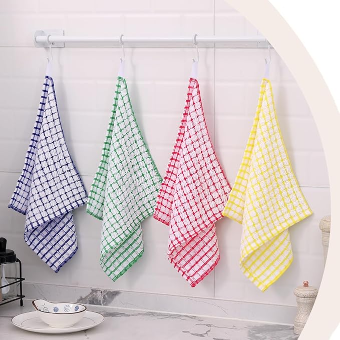 Kitinjoy Cotton 24 Pack Terry Kitchen Dish Cloths, 12 x 12 Inches Super Soft - Image 8