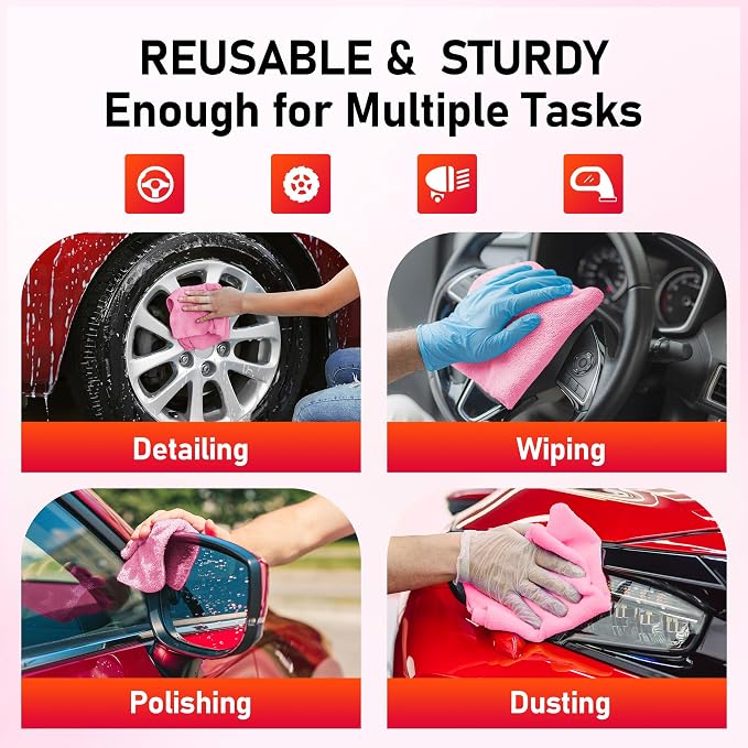 HOMERHYME Microfiber Cleaning Cloth Roll, 75 Pack Tear Away Microfiber Towel - Image 5