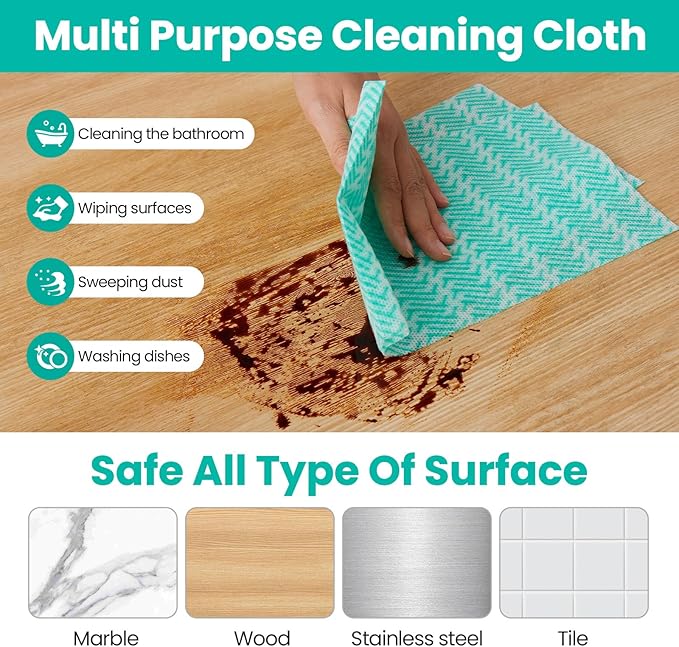 Reusable Cleaning Towels Reusable Cloths Dish Cloths, Disposabel Dry Kitchen - Image 3