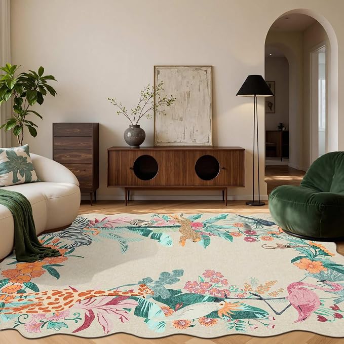 Area Rugs 5x7 for Living Room Bedroom, Animal Washable Rug, - Image 2