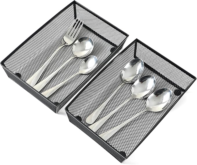 BYCY Silverware Drawer Organizer, Mesh Utensil Organizer - Image 3