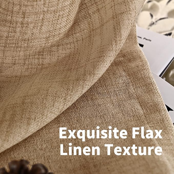 YoungsTex Toffee Linen Curtains 72 Inch Length - Image 4