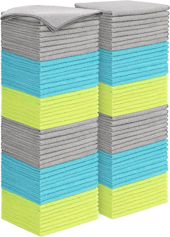AIDEA Microfiber Cleaning Cloth-100PK, Soft Microfiber Towels by AIDEAHOME