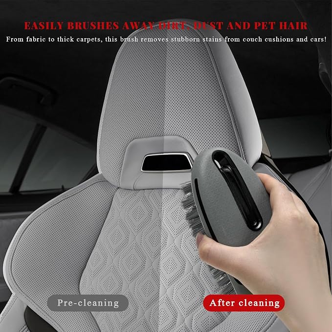 Carpet and Upholstery Cleaning Brush, Stiff Bristle Detailing Scrubber - Image 6
