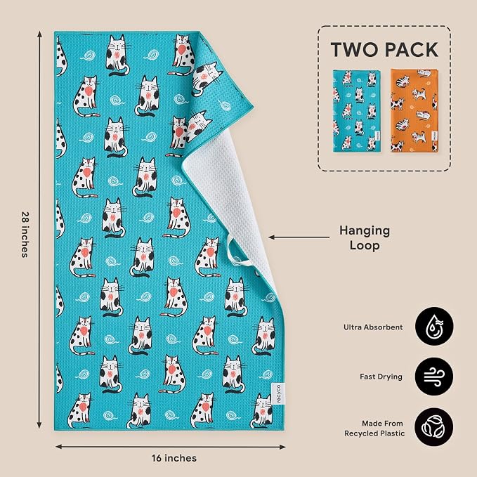 RECYCO Waffle Kitchen Towel Set of 2 - Image 7