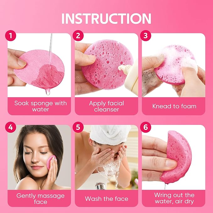 GAINWELL 50-Count Compressed Facial Sponge - Image 3