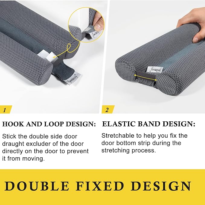 fowong 2 Pack Door Draft Stopper 30" Adjustable Under Door Noise Stopper - Image 3
