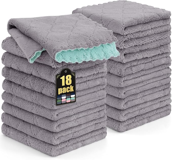 Mordimy 18 Pack Kitchen Cloths Dish Towels, Super Soft and Absorbent Dish Cloths by Mordimy