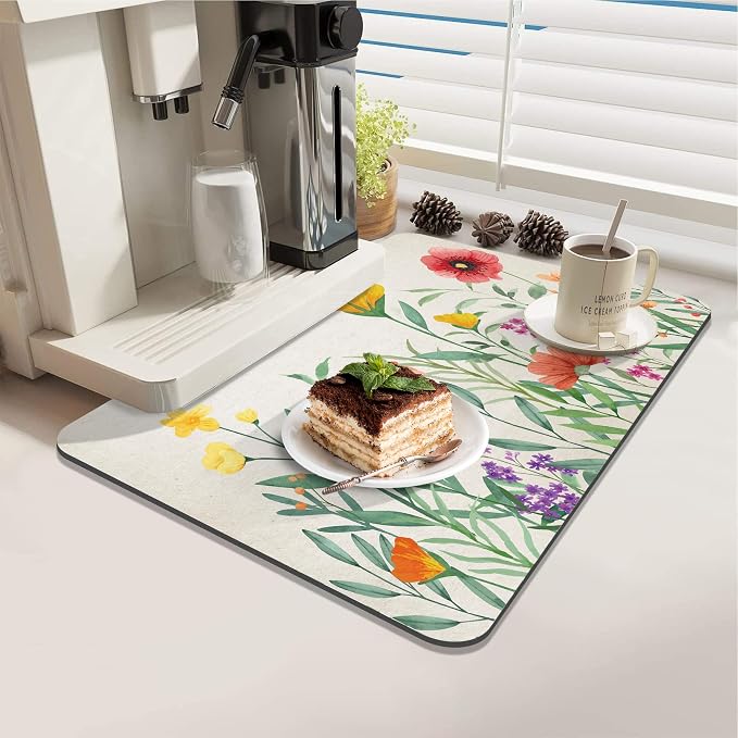 LOKHOM Dish Drying Mat for Kitchen Counter, Dish Drainer Rack Mat for Kitchen - Image 3