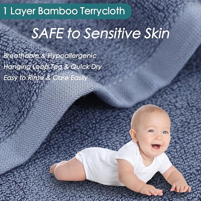 Wash Cloths 6 Pack, Super Soft and Gentle Face Towel on Sensitive Skin - Image 2