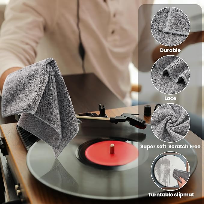 Honeydak 8 Pack Microfiber Record Cleaning Cloth, TV Screen, Musical Instrument - Image 5