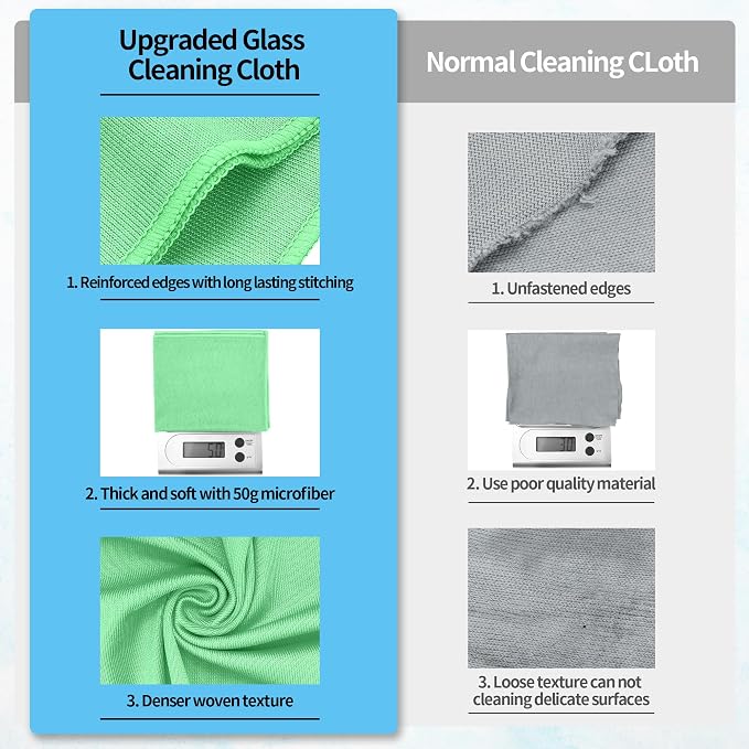 HOMERHYME Microfiber Cleaning Cloth, 10 Pack Glasses Cleaning Cloth, Streak - Image 6