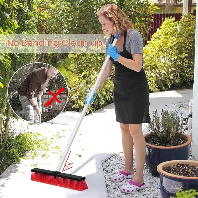 18" Push Broom Outdoor Heavy Duty, Snow Broom - Image 2