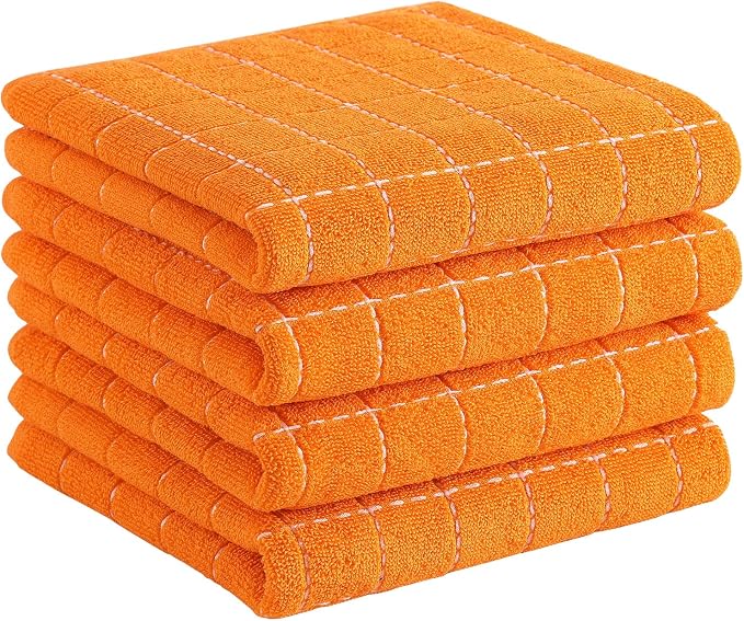 Homaxy 100% Cotton Terry Kitchen Towels, Checkered Designed, Soft and Super by Homaxy