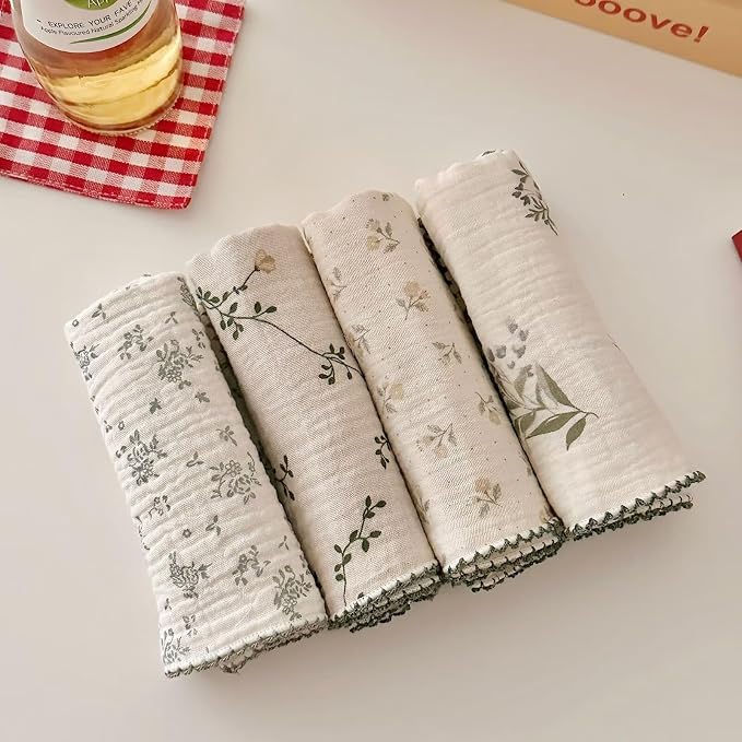 BuLuTu Cotton Muslin Kitchen Towels Set - Image 2