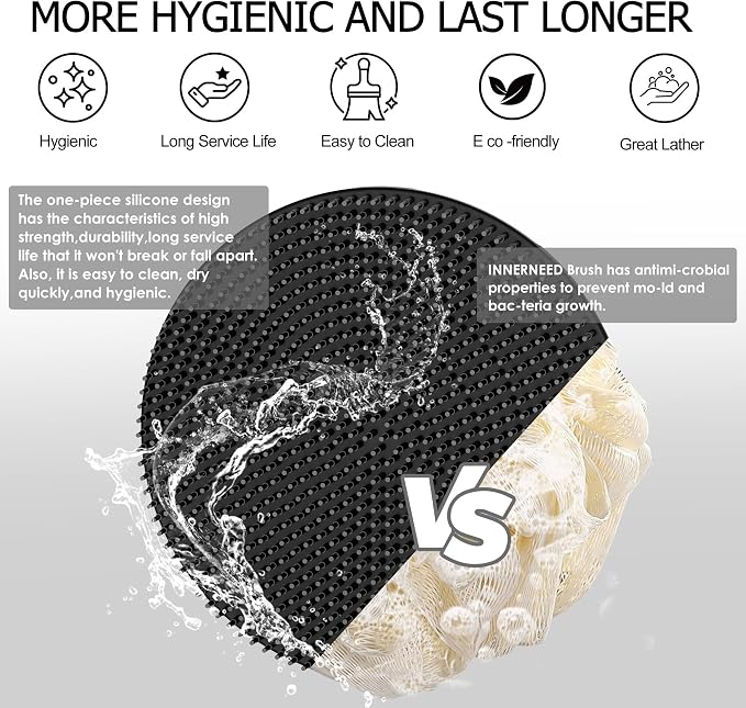 INNERNEED Food-Grade Soft Silicone Body Scrubber Shower Brush Handheld - Image 4