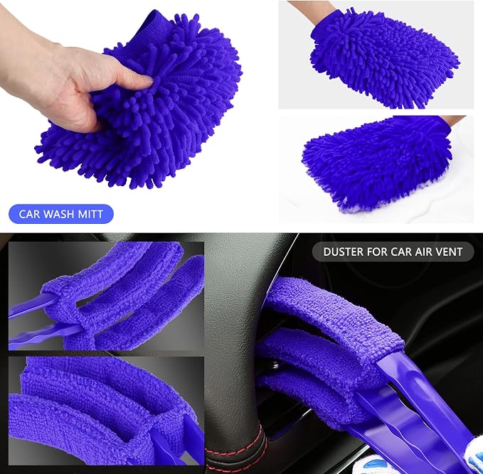 DNA Motoring Car Detailing Brush Cleaning Tools Set - Image 6