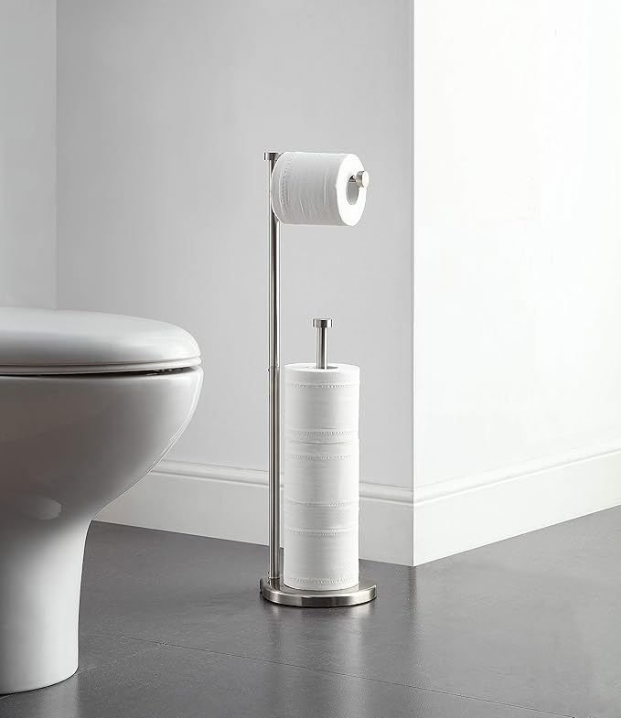 SunnyPoint Free Standing Bathroom Toilet Paper Holder Stand - Image 2