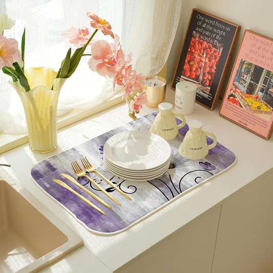 Floral Dish Drying Mat 18x24 Inches - Image 2