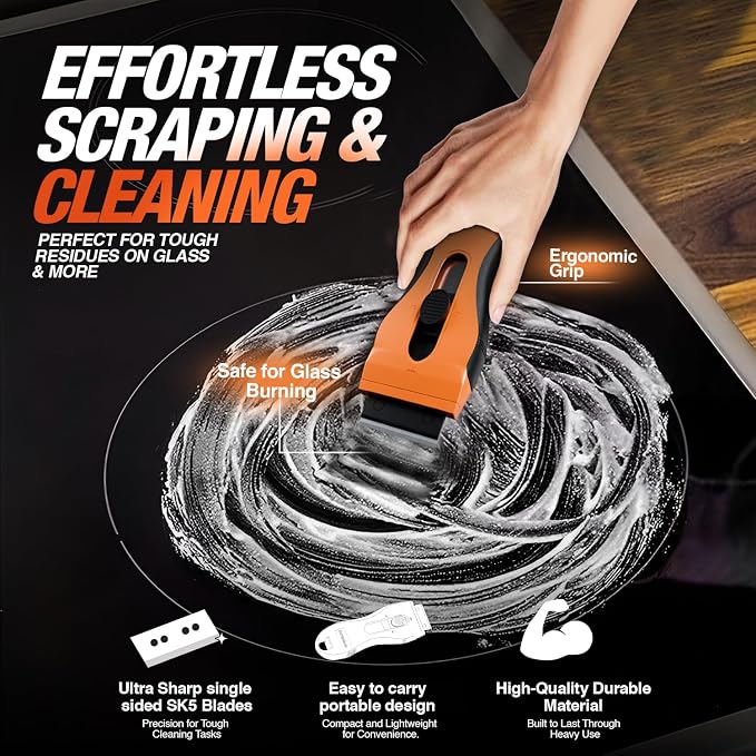 Razor Blade Scraper Tool | 18 Extra Blades, Unique Auto-Reload Mechanism - Image 6