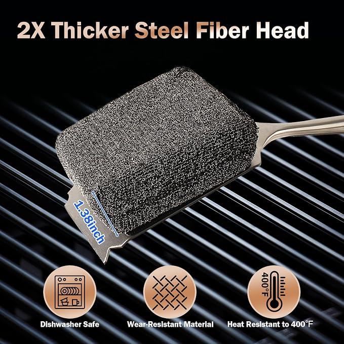 GrillChef Bristle Free Grill Brush, BBQ Steam Cleaning Brush - Image 3